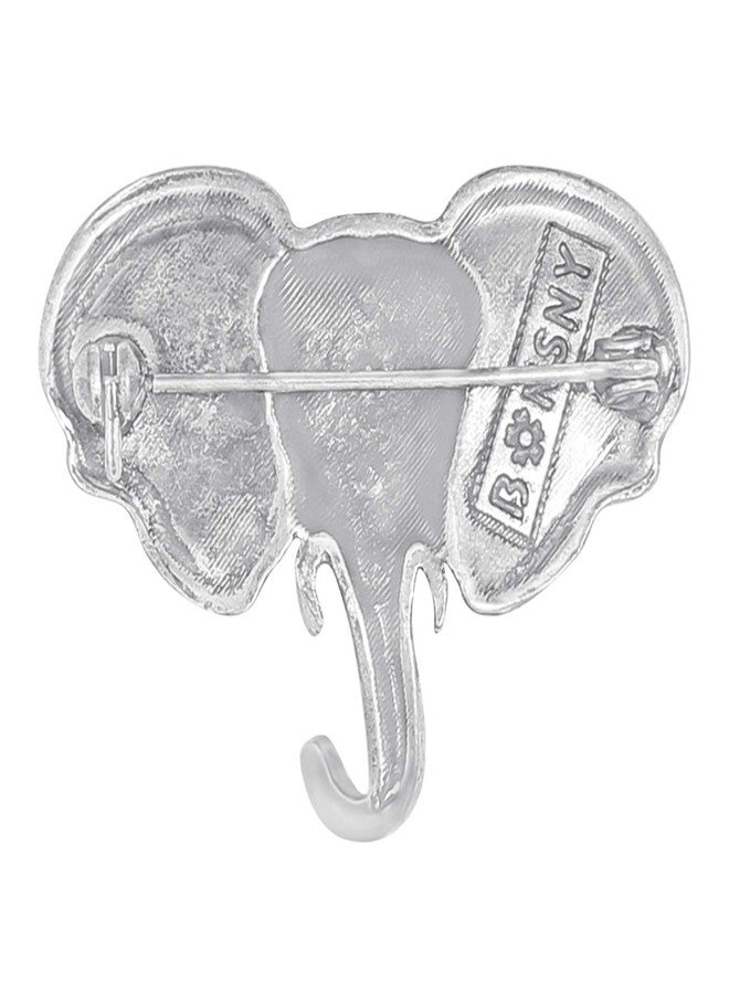 DUOWEI Metal Enamel Shiny Rhinestone Elephant Brooch Elegant Animals Pin Lapel Clothes Scarf Women Teens Jewelry Gift (Multicolor) - Image 4