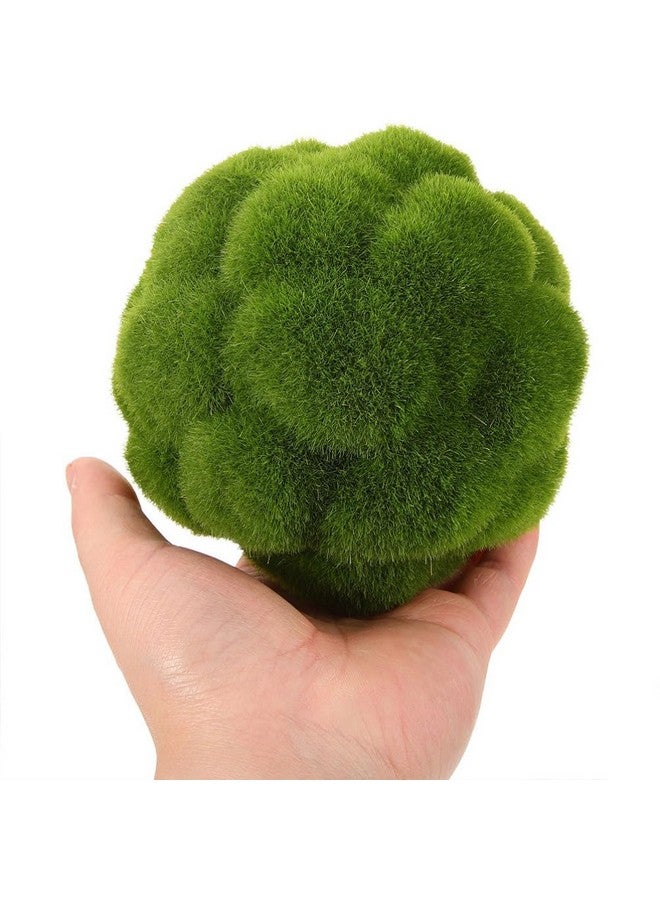 Cabilock 2Pcs Imitation Moss Rocks Simulated Green balls Decorative Garden Topiary Tree Moss Covered Topiary Ball 15CM - Image 5