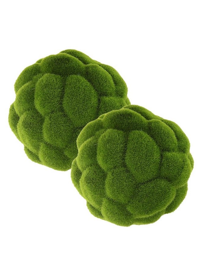 Cabilock 2Pcs Imitation Moss Rocks Simulated Green balls Decorative Garden Topiary Tree Moss Covered Topiary Ball 15CM - Image 1
