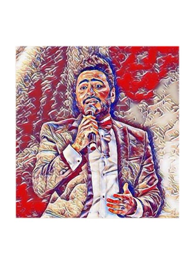 RYN Tamer Hosny MDF Wall Art Multicolour 30x30centimeter - Image 2