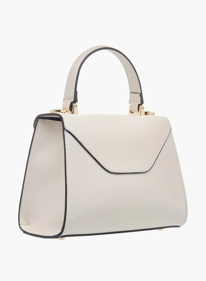 Celeste Womens Textured Crossbody Bag With Flap Closure And Detachable Strap