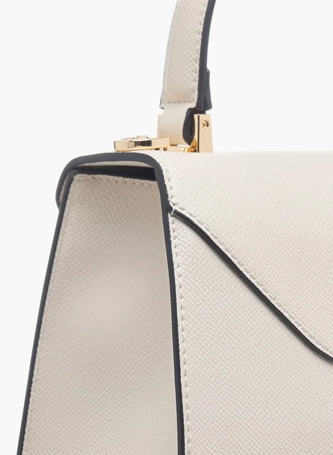 Celeste Womens Textured Crossbody Bag With Flap Closure And Detachable Strap