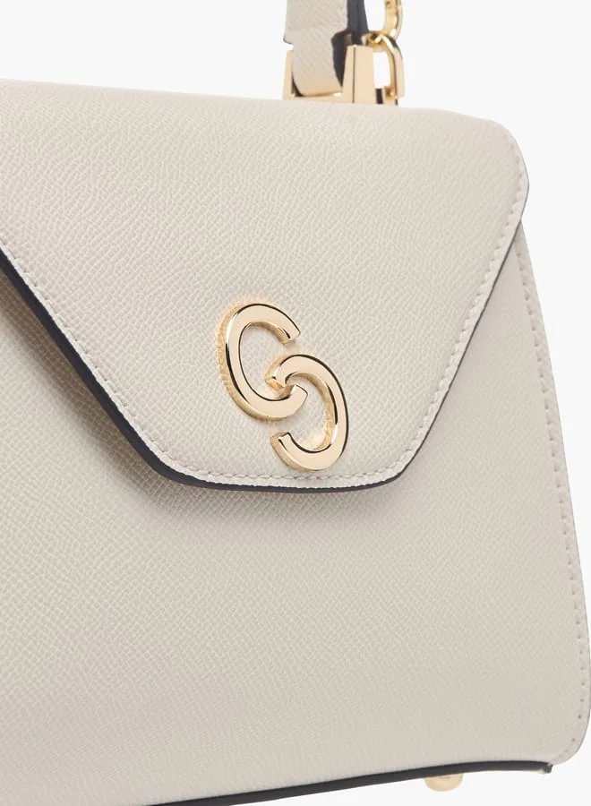 Celeste Womens Textured Crossbody Bag With Flap Closure And Detachable Strap