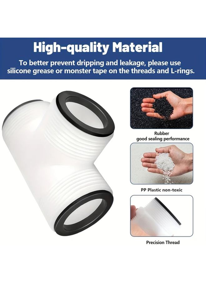 White Pool Hose 3 Way Connector 2 Sets Durable PVC Material Easy Installation Water Flow Management Pump Accessories - Image 1