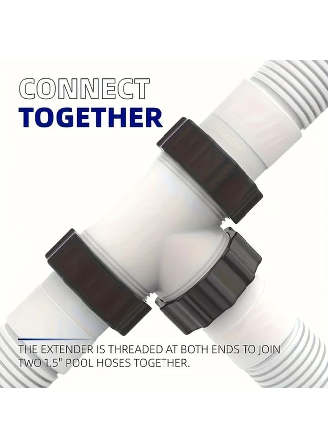 White Pool Hose 3 Way Connector 2 Sets Durable PVC Material Easy Installation Water Flow Management Pump Accessories - Image 2