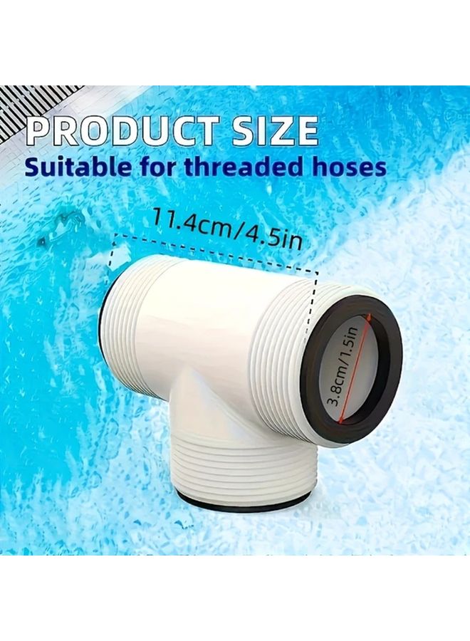 White Pool Hose 3 Way Connector 2 Sets Durable PVC Material Easy Installation Water Flow Management Pump Accessories - Image 3