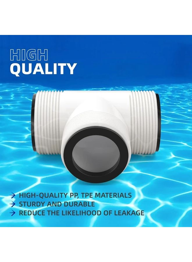 White Pool Hose 3 Way Connector 2 Sets Durable PVC Material Easy Installation Water Flow Management Pump Accessories - Image 4
