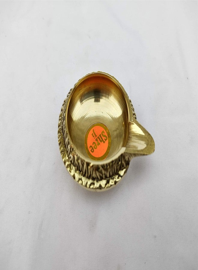 DEV POOJA STORE Brass Kuber Diya for Daily Pooja, Navratri Pooja, Diwali Puja (Small) - Image 2