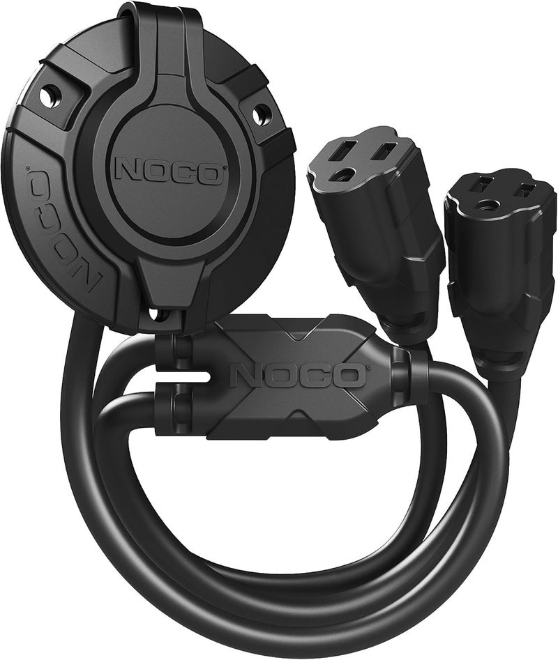 NOCO GCP2 15A AC Port Plug, 125V Power Inlet Socket, and Waterproof Electrical Outlet Receptacle Box with Dual 18-Inch Integrated Outdoor Extension Cords - Image 1