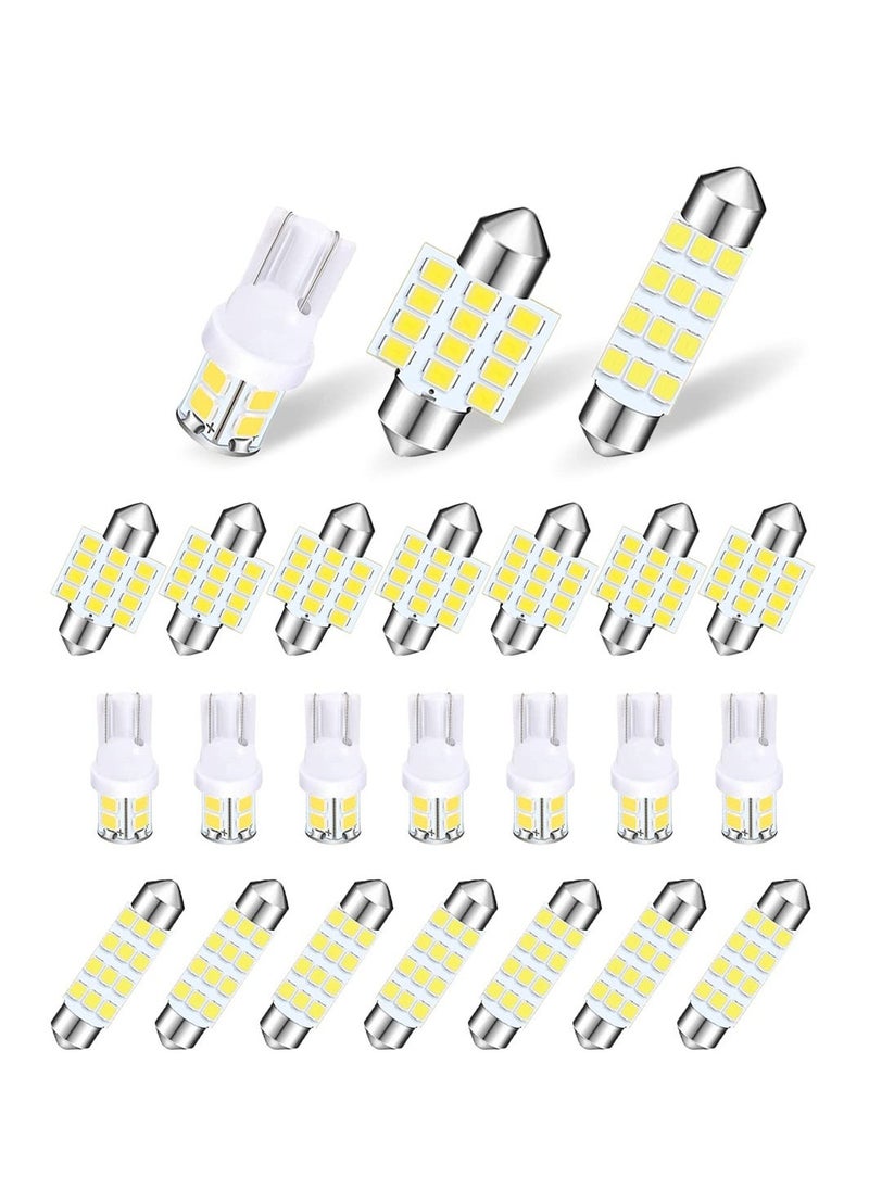 Loquat LED Car Bulb Kit, Bright White Lnterior Car Lights, Compatible with T10, 31mm, and 42mm Festoon Sockets, Ideal for Map Lights, License Plate Lights, Trunk Lights, 24-Pack - Image 1