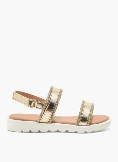 Flora Bella By Shoexpress Girls Embellished Strap Sandals With Hook And Loop Closure