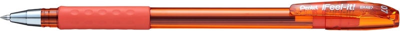 Pentel Feel It Ballpen 0.7mm - Pack of 12, Orange - Image 1