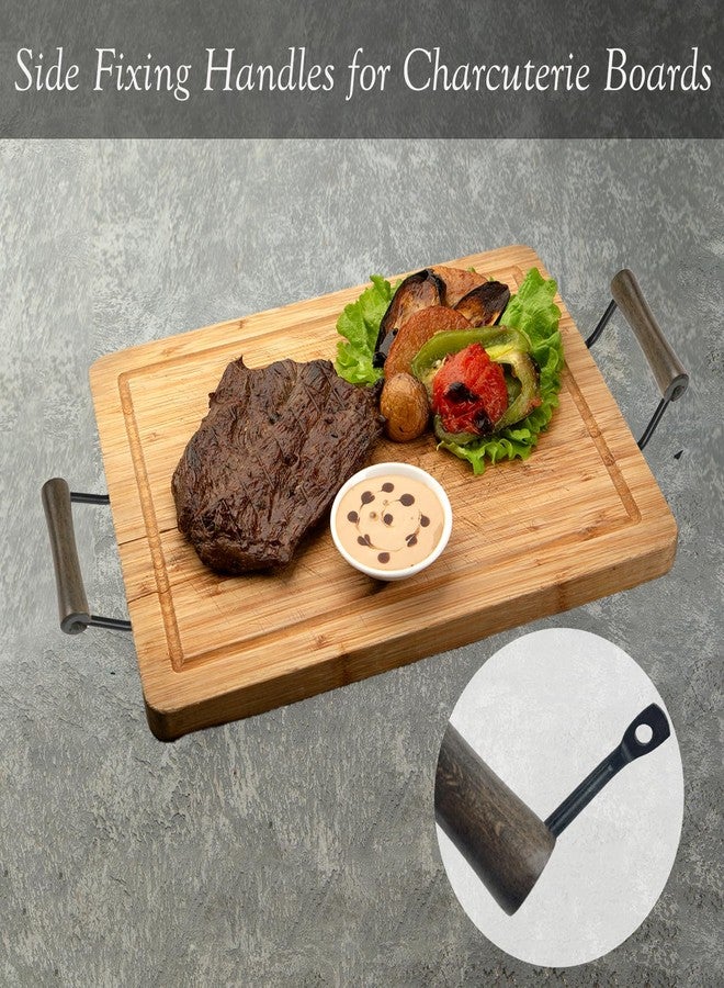 Yuqim 4 Pack Serving Tray Handles Wood Cutting Board Metal Side Fixing Handles for Charcuterie Boards Kitchen Trays Dinner Plates - Image 4