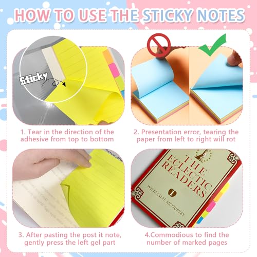 JIURUN Sticky Notes Set 710 Pack, Divider Sticky Notes Tabs, Office Supplies, Planner Sticky Note Dividers Tabs, Book Notes, Back to School Supplies (710pcs) - Image 5
