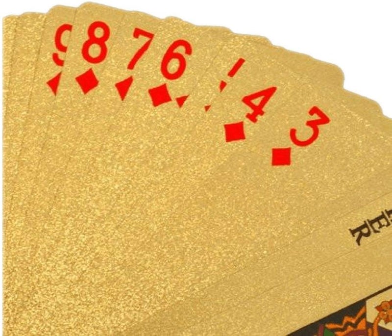 Toyshine Gold Plated Poker Playing Card Game, Classic PVC Poker Table Cards For Adults,Pack Of 54 Cards - Image 4