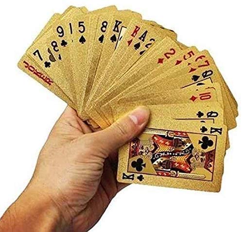 Toyshine Gold Plated Poker Playing Card Game, Classic PVC Poker Table Cards For Adults,Pack Of 54 Cards - Image 5