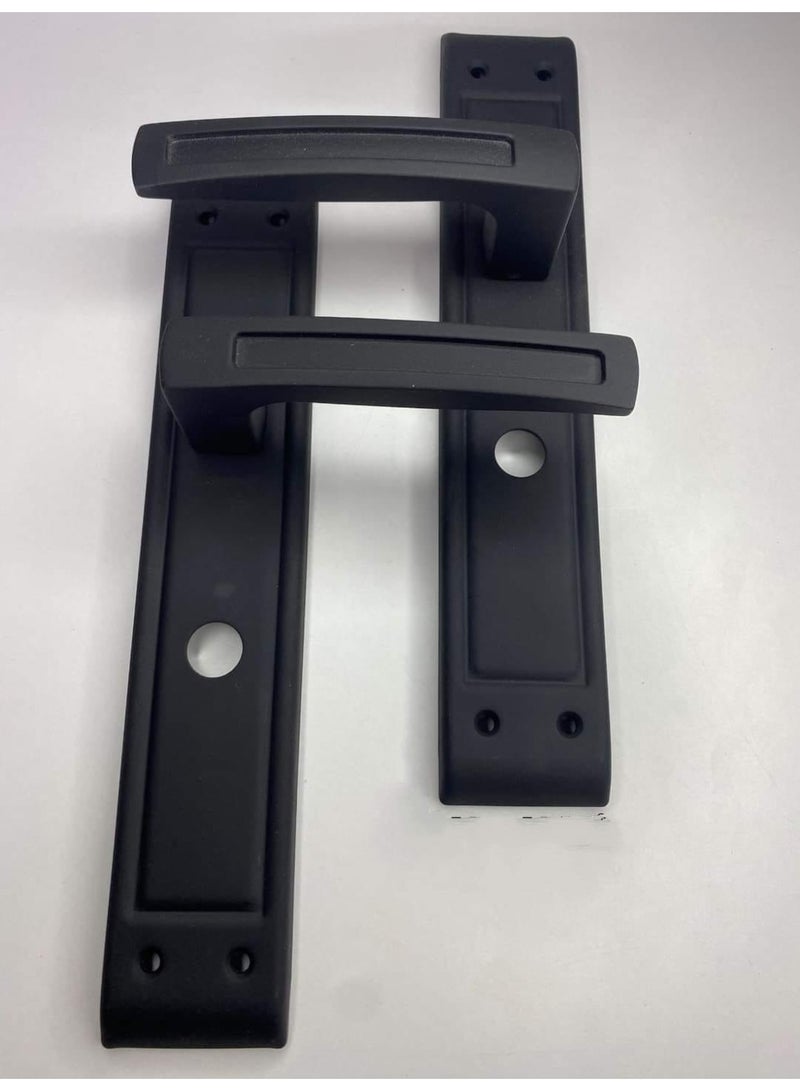 طقم أكرة مقبض باب حمام مكون من قطعتين بلون اسود