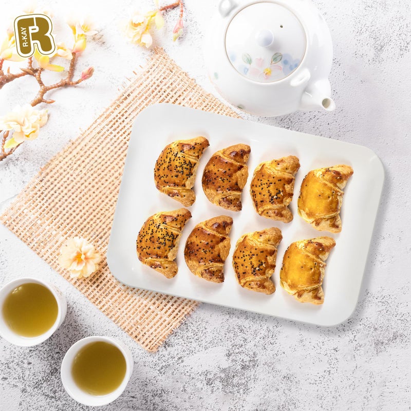 R-kay 3 Pack White Plastic Serving Trays for Party - Rectangular, 8 by 11 in, Heavy Duty Dessert Trays for Food - Image 3