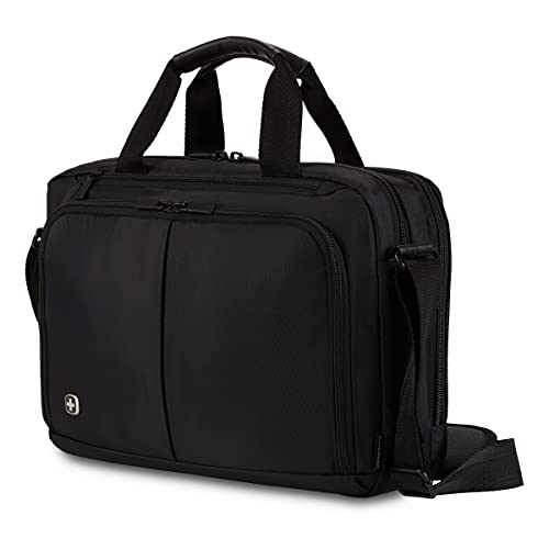 Wenger Luggage Source Padded Organizer Briefcase with Scratch Protection, Black, 14-inch (601366) - Image 1