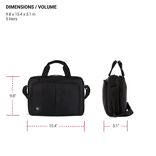 Wenger Luggage Source Padded Organizer Briefcase with Scratch Protection, Black, 14-inch (601366) - Image 4