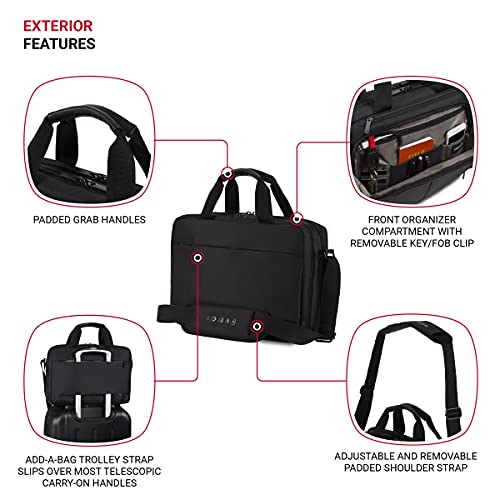 Wenger Luggage Source Padded Organizer Briefcase with Scratch Protection, Black, 14-inch (601366) - Image 3