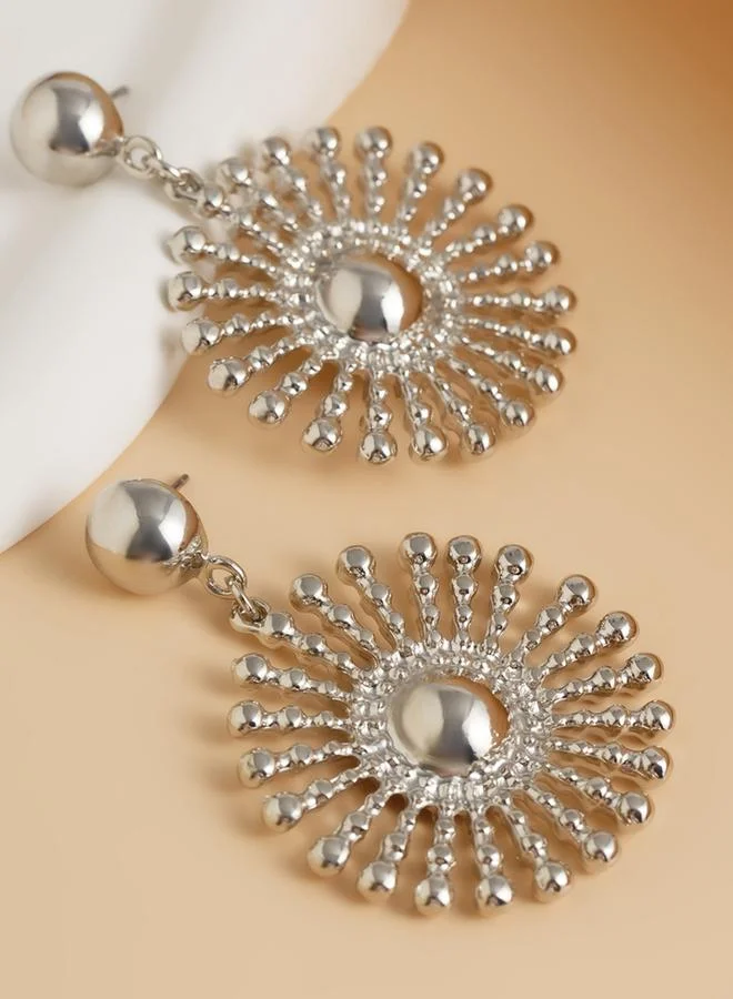 Take Two Take Two Silver Sunflower Dangle Earrings