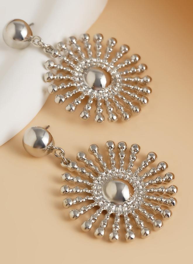 Take Two Silver Sunflower Dangle Earrings - Image 2