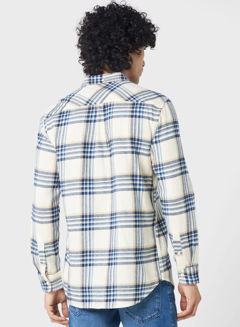 Lee Cooper Flap Pockets Regular Fit Checked Shirt