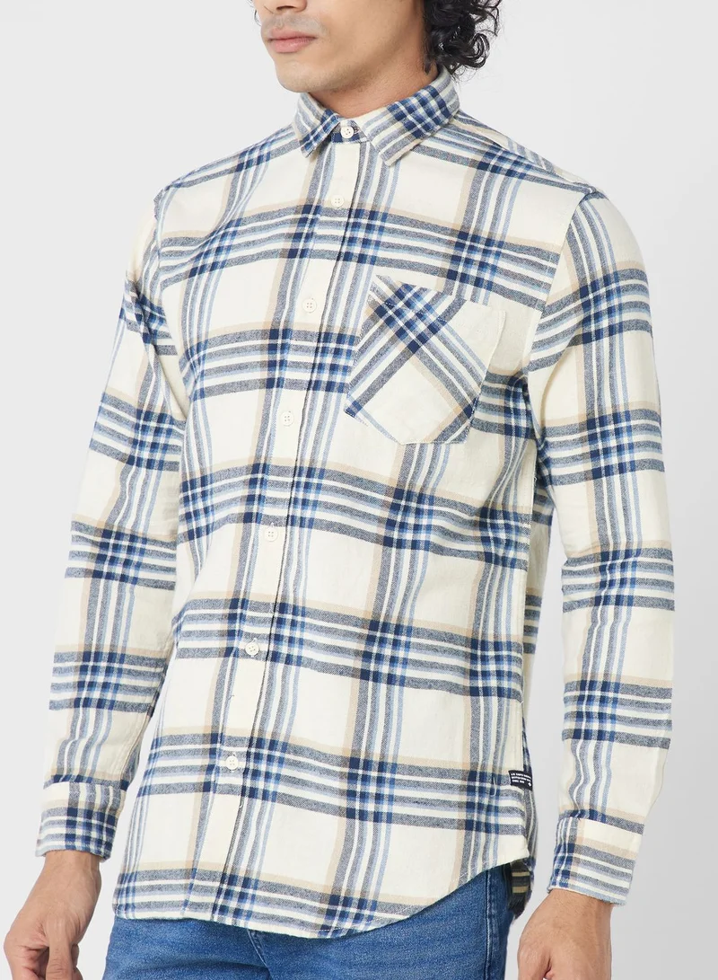 Lee Cooper Flap Pockets Regular Fit Checked Shirt