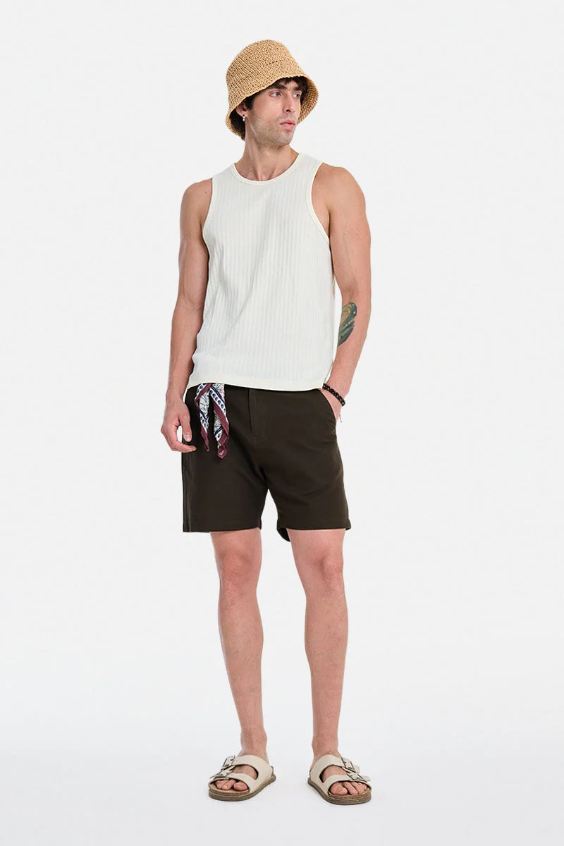 SNITCH Brown Solid Relaxed Casual Shorts