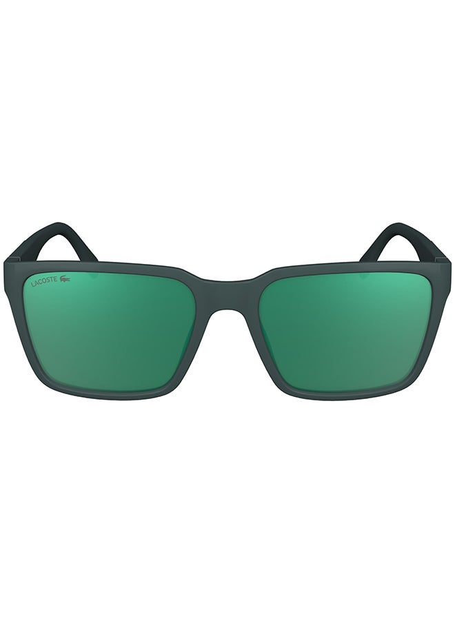 LACOSTE - نظارة شمسية مستطيلة للحماية من الأشعة فوق البنفسجية للرجال - L6011S-301-5618 - مقاس العدسة: 56 ملم - Image 1