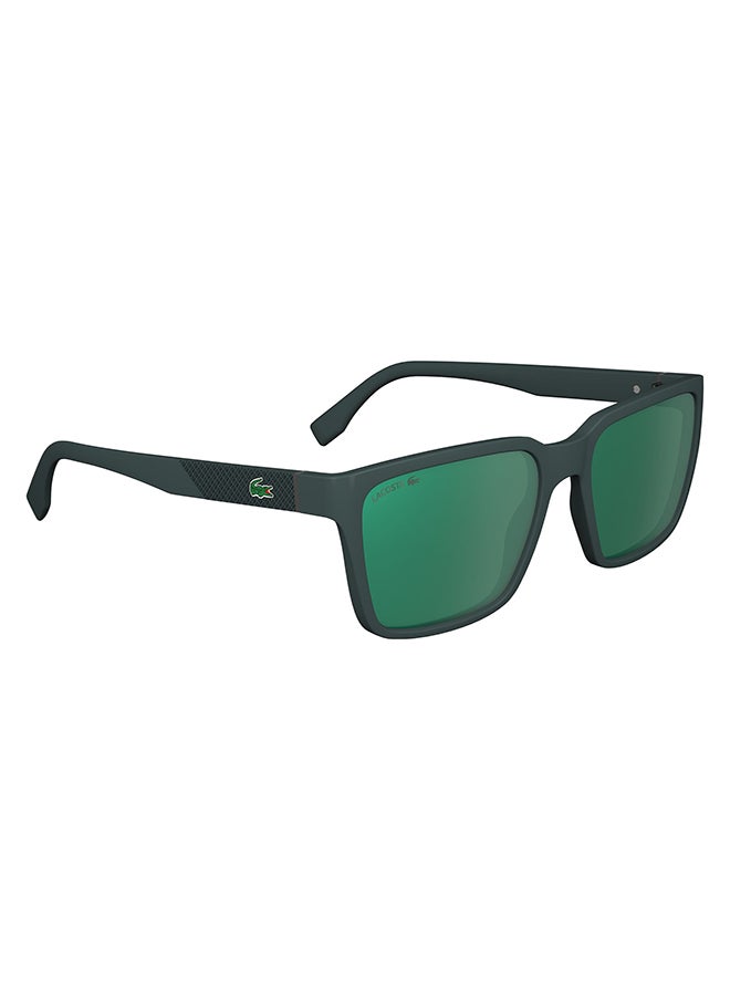 LACOSTE - نظارة شمسية مستطيلة للحماية من الأشعة فوق البنفسجية للرجال - L6011S-301-5618 - مقاس العدسة: 56 ملم - Image 1