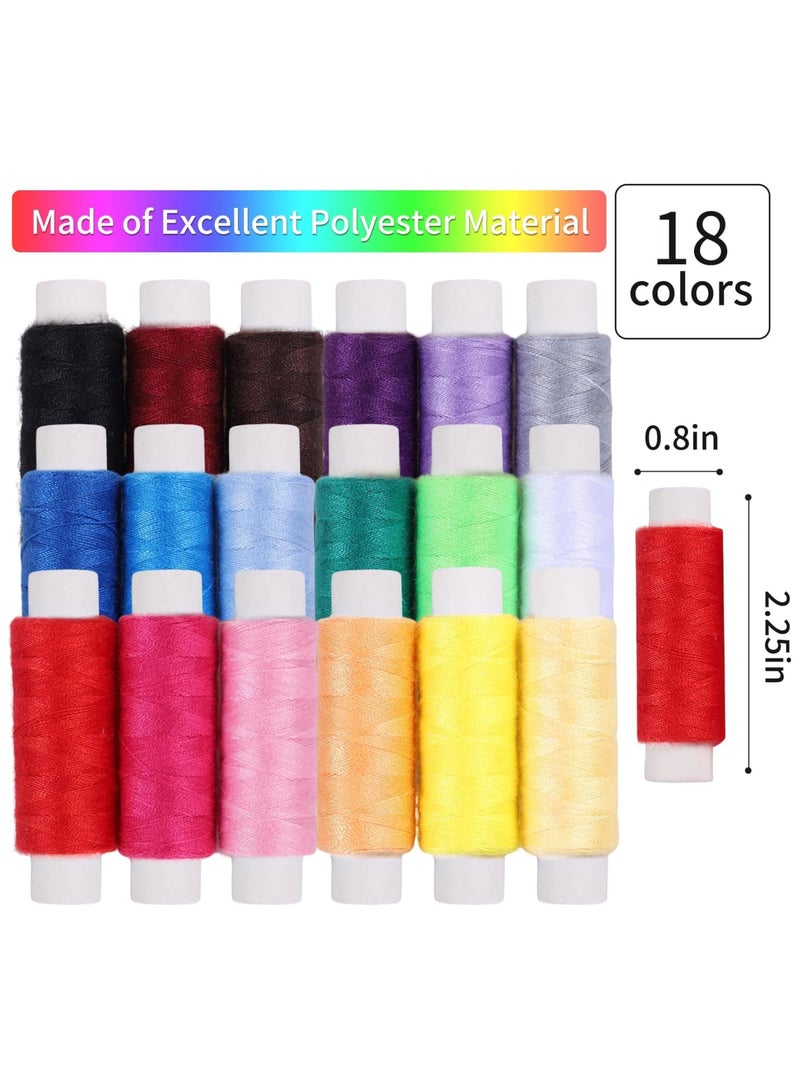 Barakah طقم خياطة إبرة وخيط، طقم إصلاح محمول للسفر مع 18 خيط ملون، حقيبة سحاب من PU على شكل فراشة، مقص، إبر، دبابيس، إصبع خياطة وأدوات للمنزل، السفر، الطوارئ، المبتدئين - Image 3