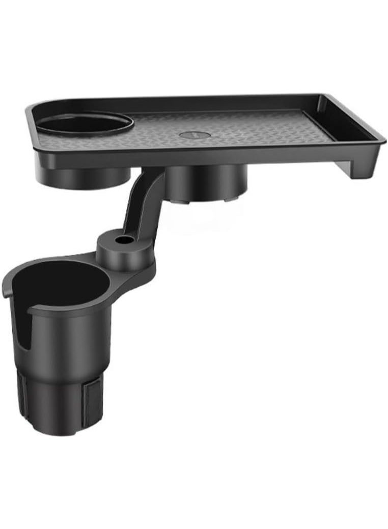 Soofam Car Cup Holder Expander Tray – Multifunctional Car Table with 360° Rotation, Adjustable Base & Detachable Tray – Cup Holder Car Organizer for Snacks, Drinks, Phone – Travel Road Trip Accessory - Image 1