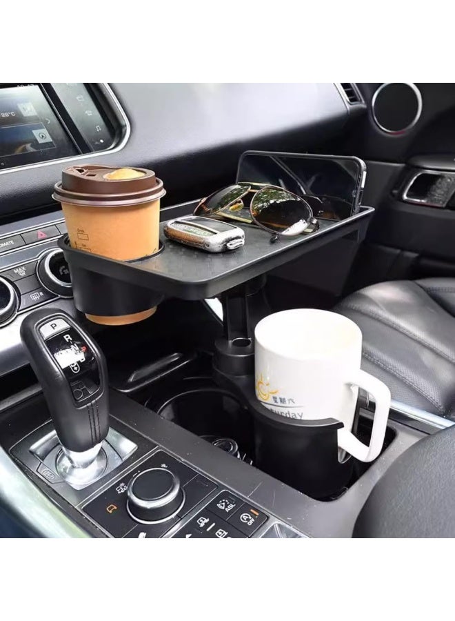Soofam Car Cup Holder Expander Tray – Multifunctional Car Table with 360° Rotation, Adjustable Base & Detachable Tray – Cup Holder Car Organizer for Snacks, Drinks, Phone – Travel Road Trip Accessory - Image 3