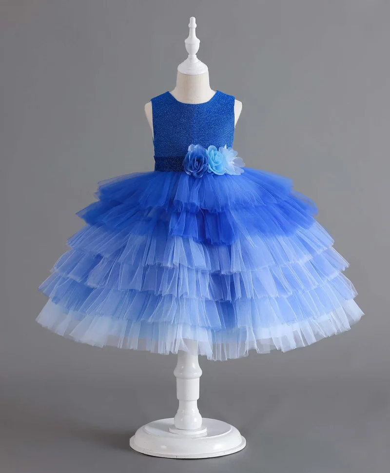 Mark & Mia Mark & Mia Ombre Sequined Party Dress with Rose Detailing - Blue