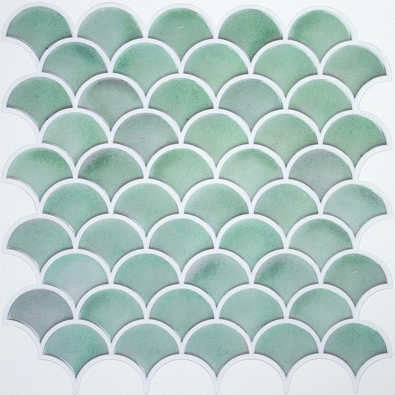 RoomMates TIL4571FLT StickTiles Aqua Scallop Peel and Stick Tile Backsplash - Image 2