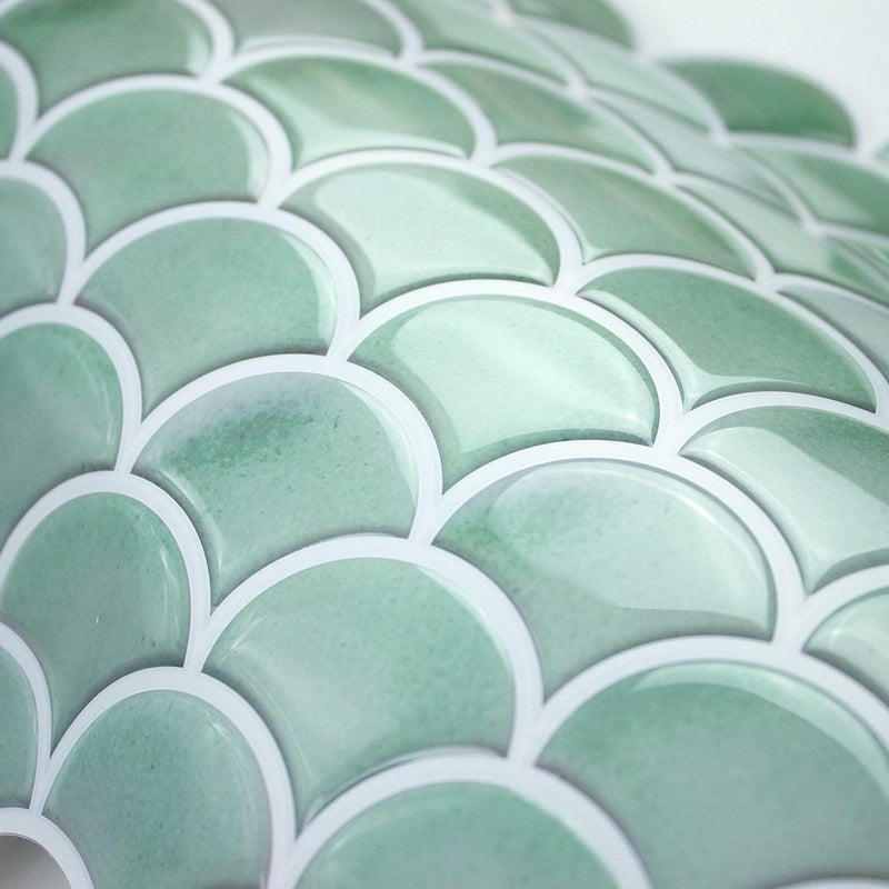 RoomMates TIL4571FLT StickTiles Aqua Scallop Peel and Stick Tile Backsplash - Image 5