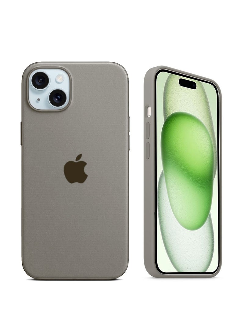 Wtech - Apple iPhone 15 2023 - Soft Liquid Silicone MagSafe Case Cover - Titanium - Image 1