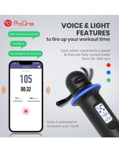 ProOne Pgh600 Smart Skipping Rope With Counter, Adjustable Wireless Skipping Rope, App Analysis Data, Fitness Skipping Rope Men Women Kids, Crossfit Training Equipment  - Image 2