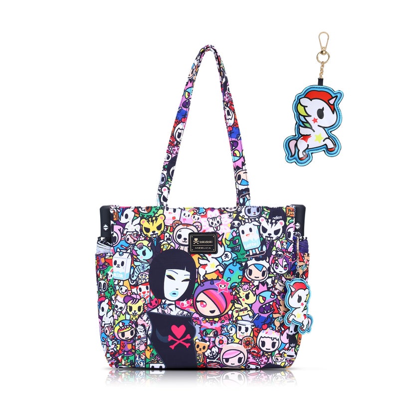 tokidoki Tote Bag for Women Large Shoulder Bag with Unicorno Keychain Cute Tote Handbag for College Work Travel - Image 1
