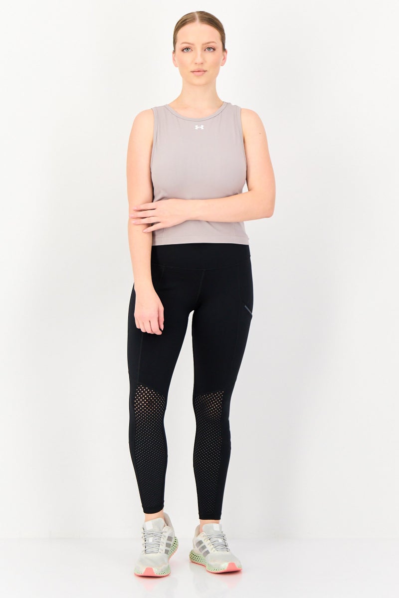 UNDER ARMOUR Women Sportswear Fit Sleeveless Training Tank Top, Light Grey - Image 4