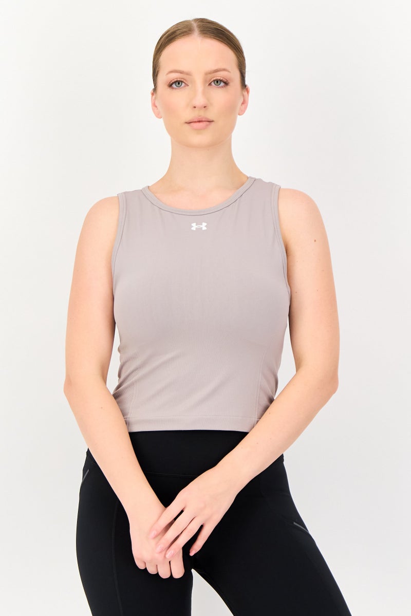 UNDER ARMOUR Women Sportswear Fit Sleeveless Training Tank Top, Light Grey - Image 1