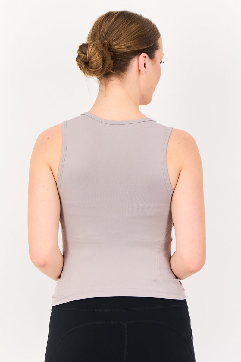 UNDER ARMOUR Women Sportswear Fit Sleeveless Training Tank Top, Light Grey - Image 3