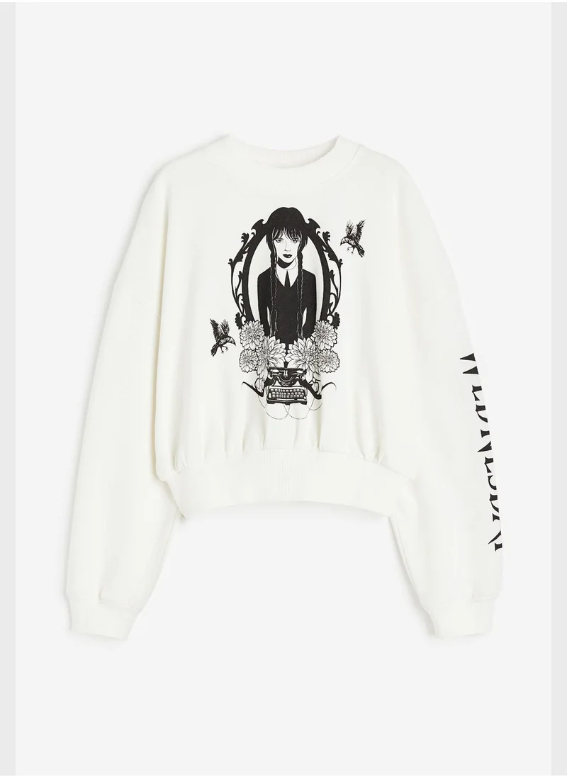 H&M Youth Graphic Print Oversized Sweatshirt