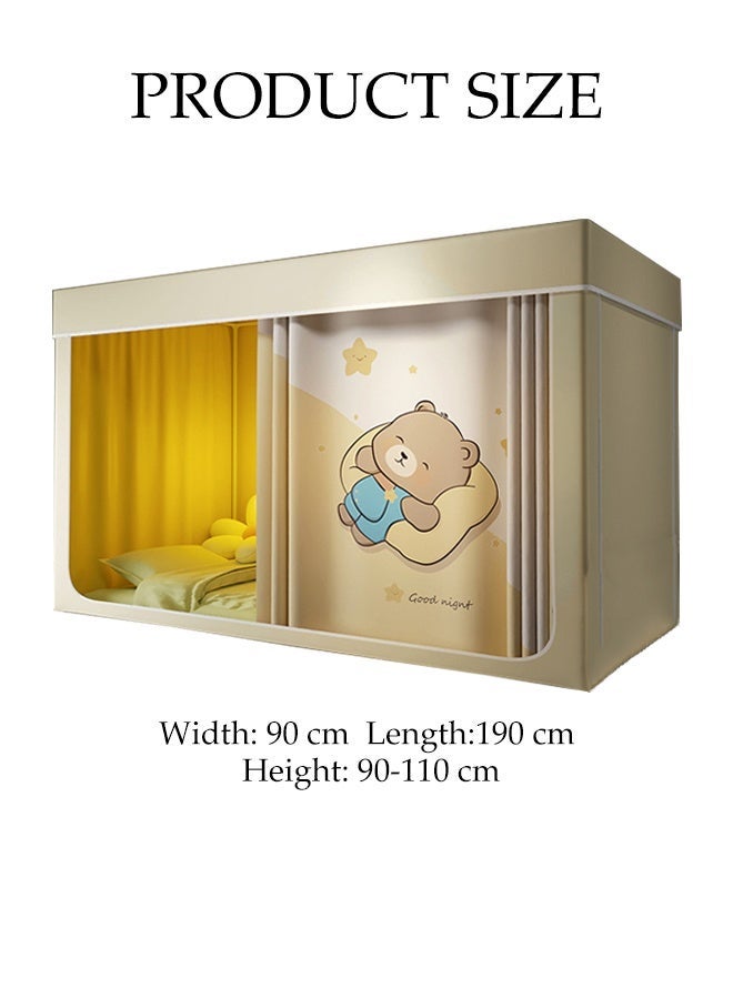 DUNISO 2 Pcs Private Bed Curtain, Privacy Protection, Breathable And Dustproof Single Bed Blackout Curtain, Dormitory Family Bed Curtain, Can Cover 3 Sides ﻿ - Image 2
