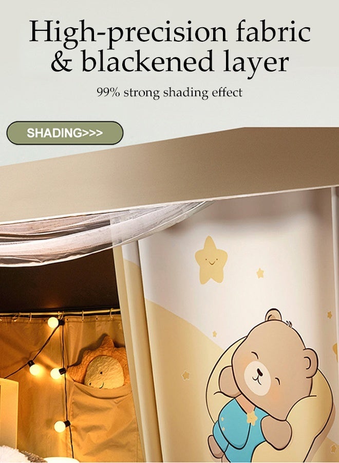 DUNISO 2 Pcs Private Bed Curtain, Privacy Protection, Breathable And Dustproof Single Bed Blackout Curtain, Dormitory Family Bed Curtain, Can Cover 3 Sides ﻿ - Image 3