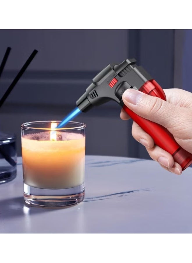 سيف مجموعة من 5 ولاعات قابلة لإعادة التعبئة تعمل بغاز البوتان - لهب متعدد الألوان قابل للتعديل مع قفل أمان - Image 3