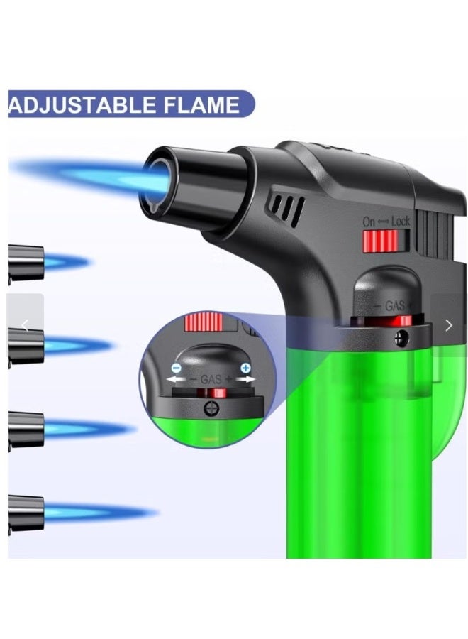 سيف مجموعة من 5 ولاعات قابلة لإعادة التعبئة تعمل بغاز البوتان - لهب متعدد الألوان قابل للتعديل مع قفل أمان - Image 2