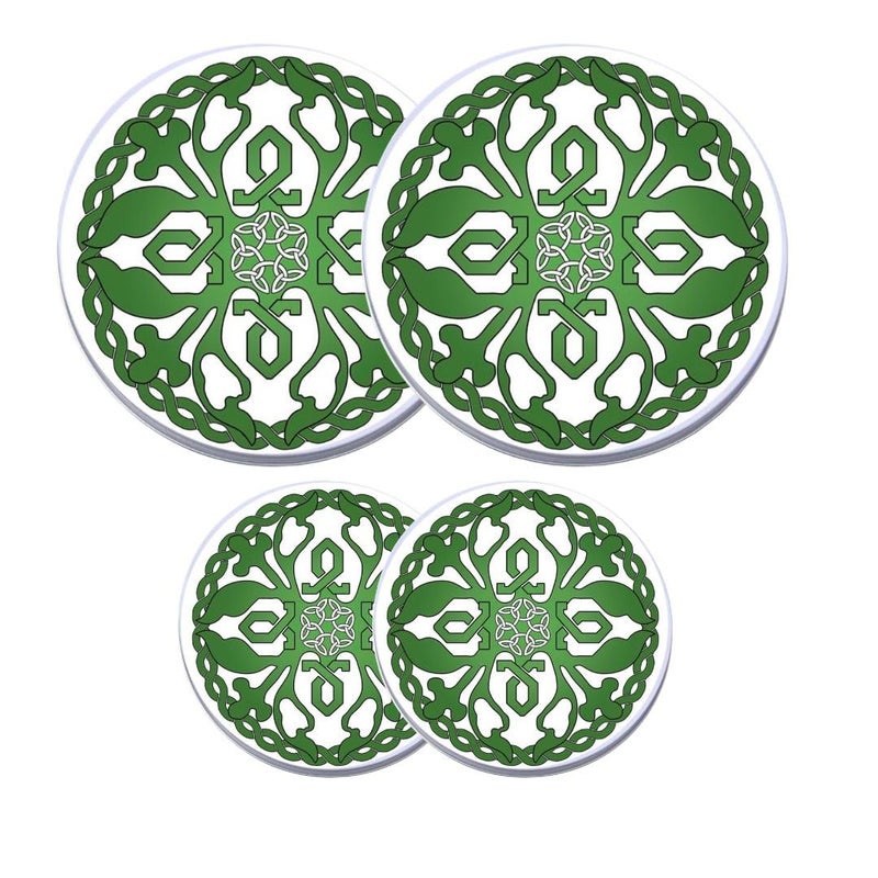 Electric Stove Burner Covers  Protect Stovetop  Set of 4 10 and 8 inches  Irish Celtic